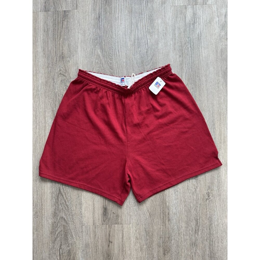 Vintage 90's Russell Athletic Sports Shorts Red Large Deadstock USA Made Rare
